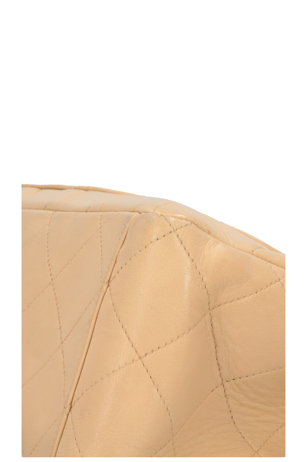 CHANEL Vintage Single Flap Bag Maxi Beige