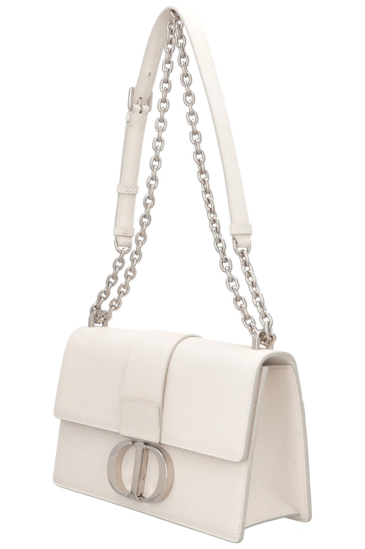CHRISTIAN DIOR Montaigne 30 Crossbody Bag Graind Leather White