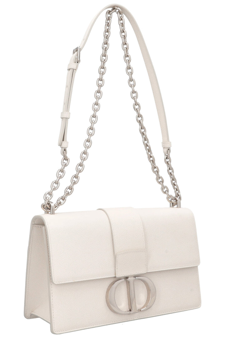 CHRISTIAN DIOR Montaigne 30 Crossbody Bag Graind Leather White