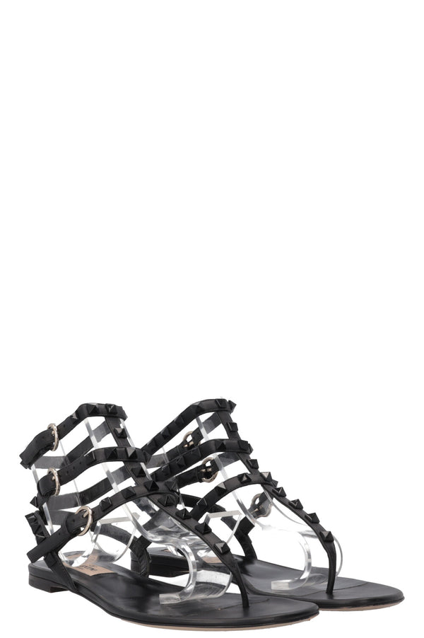VALENTINO Rockstud Flats Leather Black