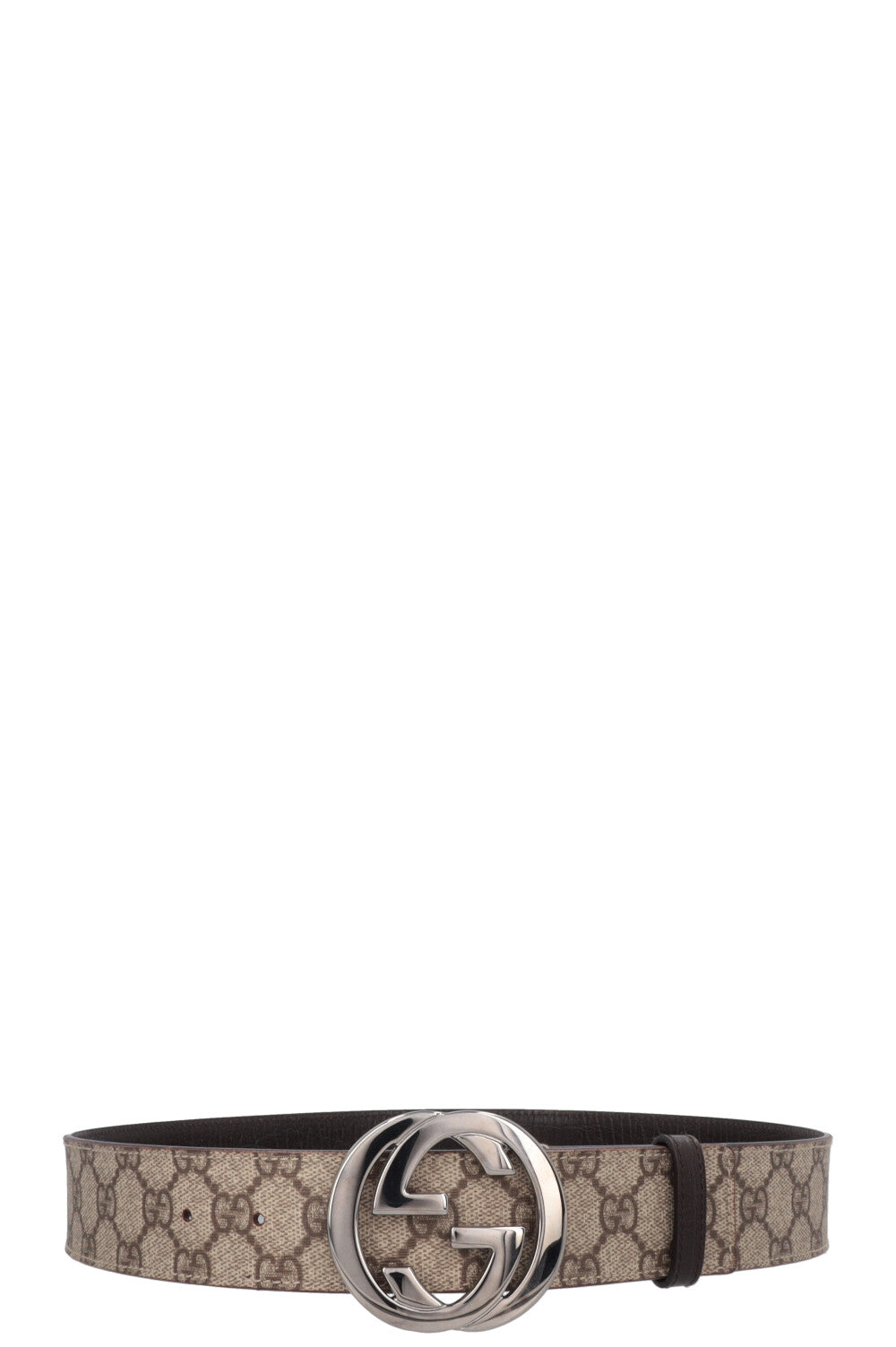 GUCCI Interlocking GG Belt Supreme Canvas Brown