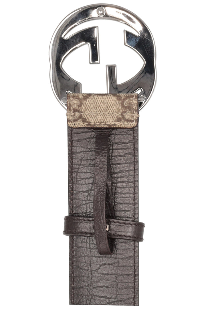 GUCCI Interlocking GG Belt Supreme Canvas Brown