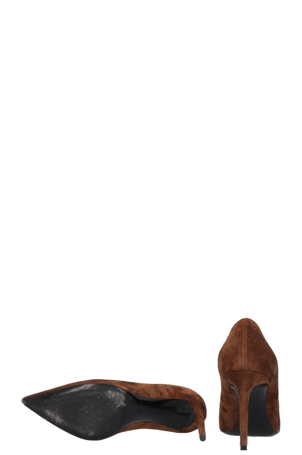 SAINT LAURENT Zoé 85 Heels Suede Caramel