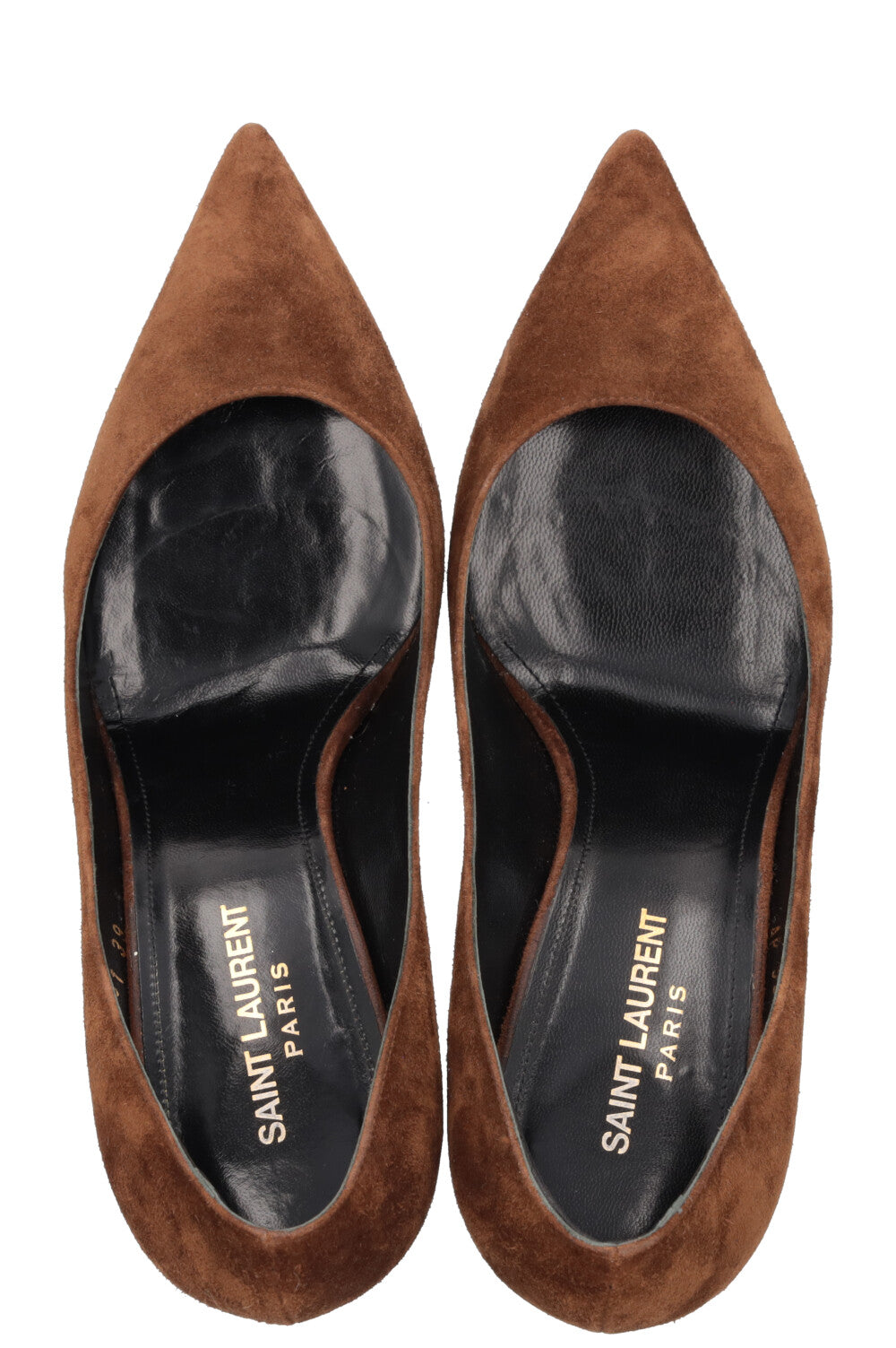 SAINT LAURENT Zoé 85 Heels Suede Caramel