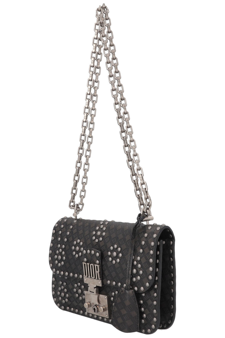 CHRISTIAN DIOR DiorAddict Studded Flap Bag Black