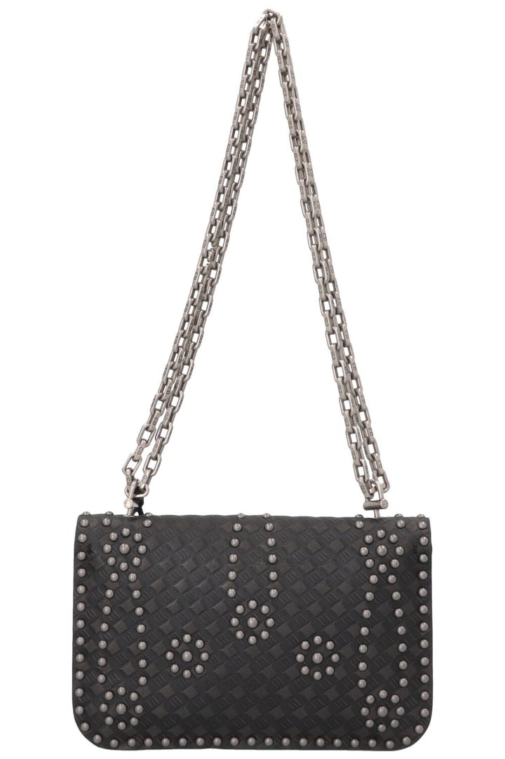 CHRISTIAN DIOR DiorAddict Studded Flap Bag Black
