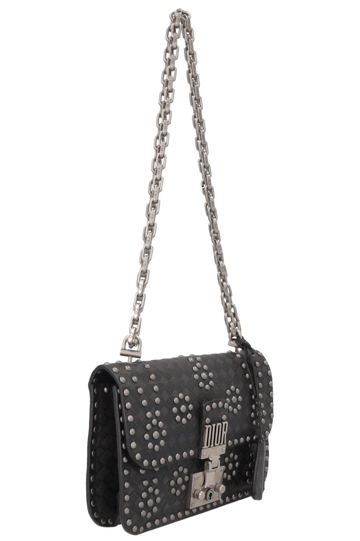CHRISTIAN DIOR DiorAddict Studded Flap Bag Black