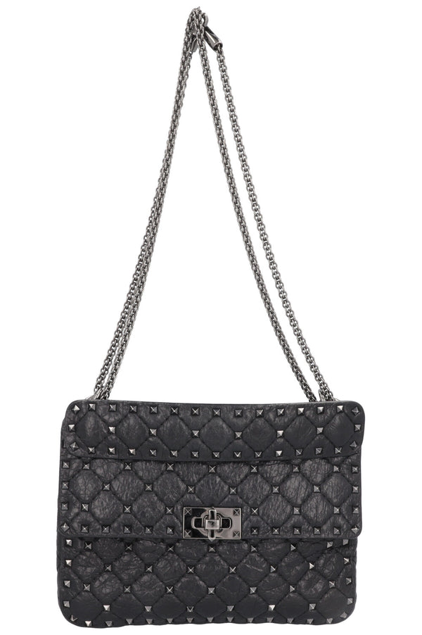 VALENTINO Medium Rockstud Spike Bag Black