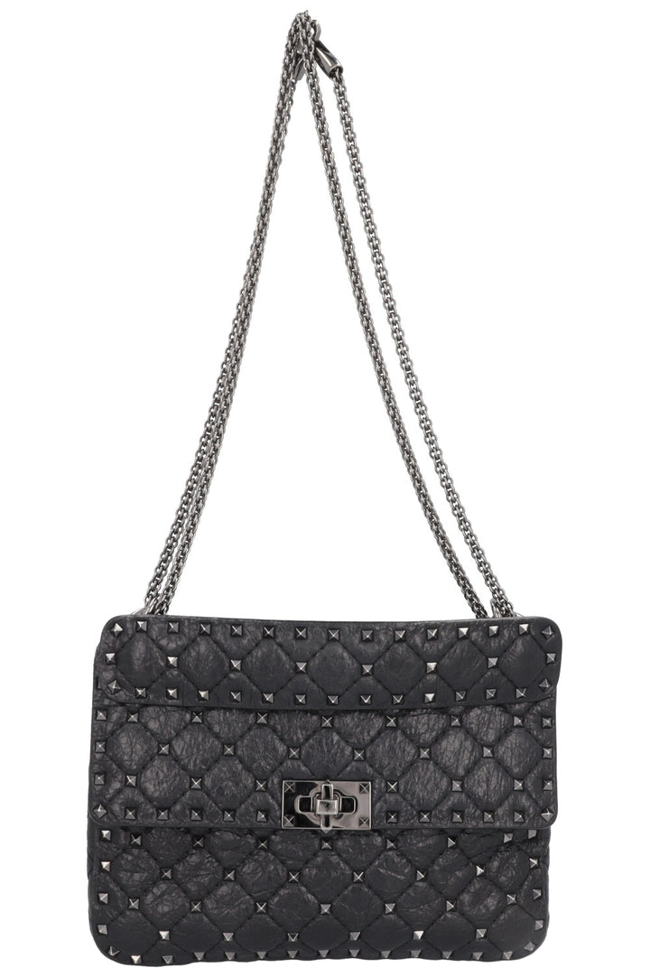 VALENTINO Medium Rockstud Spike Bag Black
