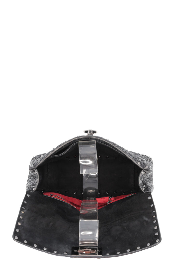 VALENTINO Medium Rockstud Spike Bag Black