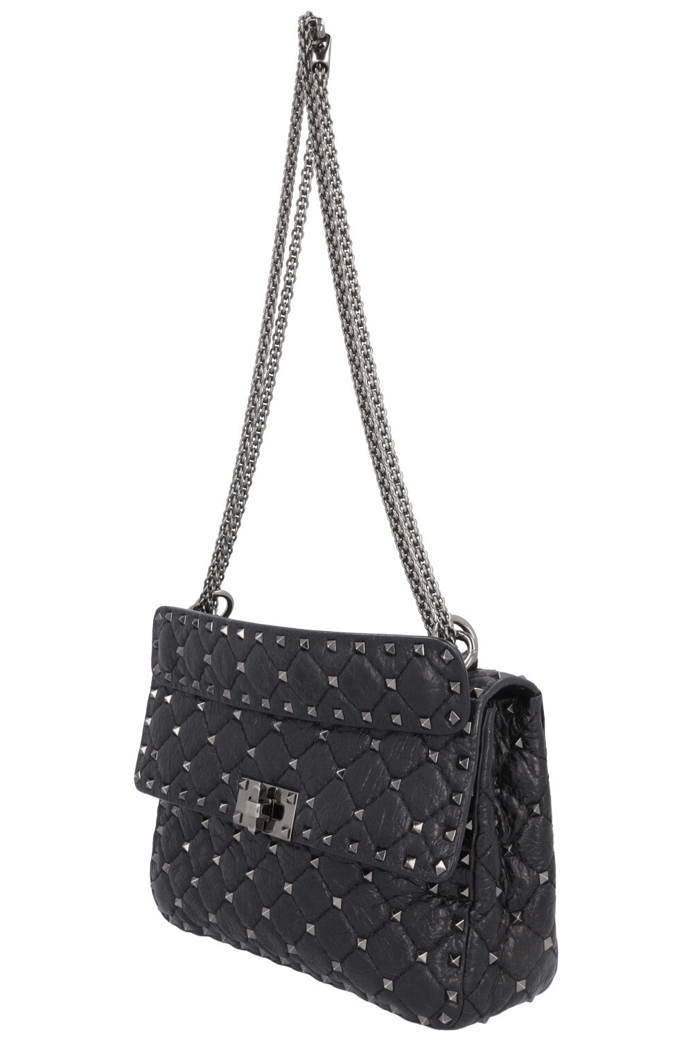 VALENTINO Medium Rockstud Spike Bag Black