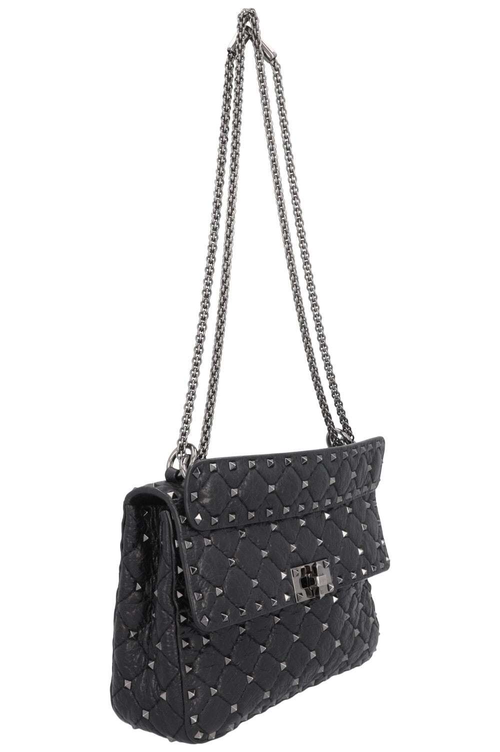 VALENTINO Medium Rockstud Spike Bag Black