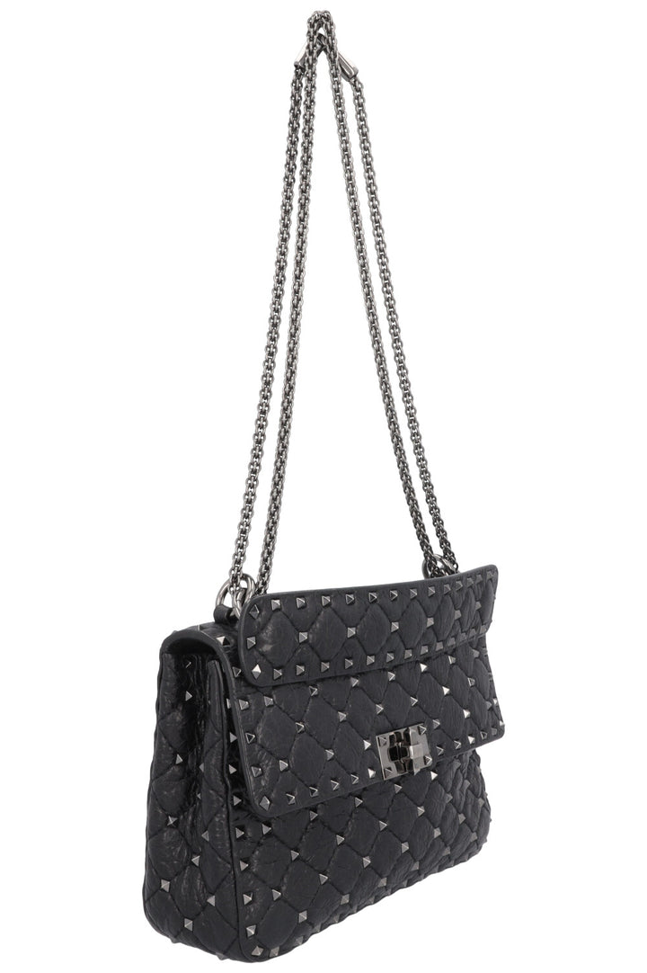 VALENTINO Medium Rockstud Spike Bag Black