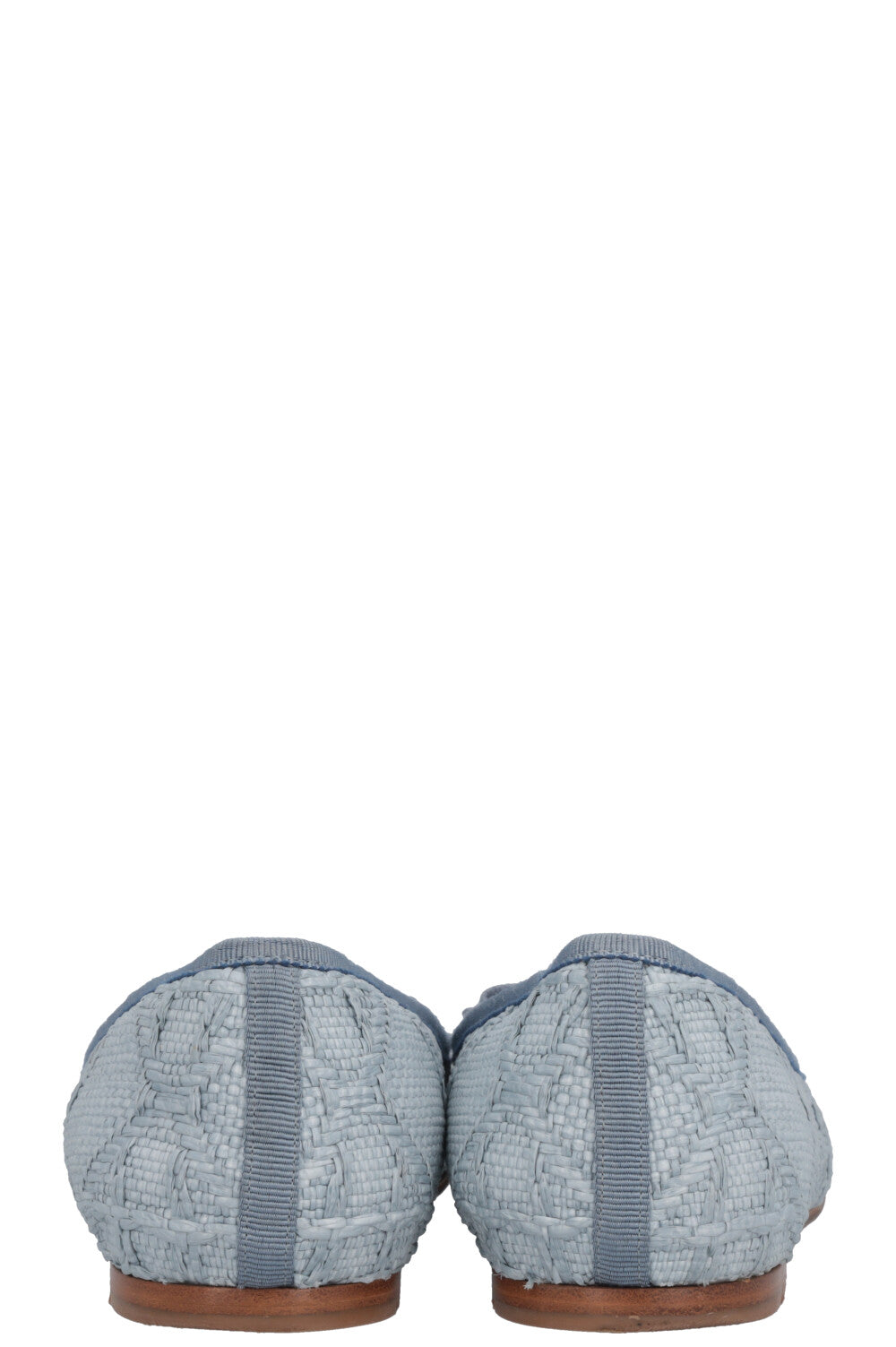 CHRISTIAN DIOR Ballet Flats Cannage Raffia Blue