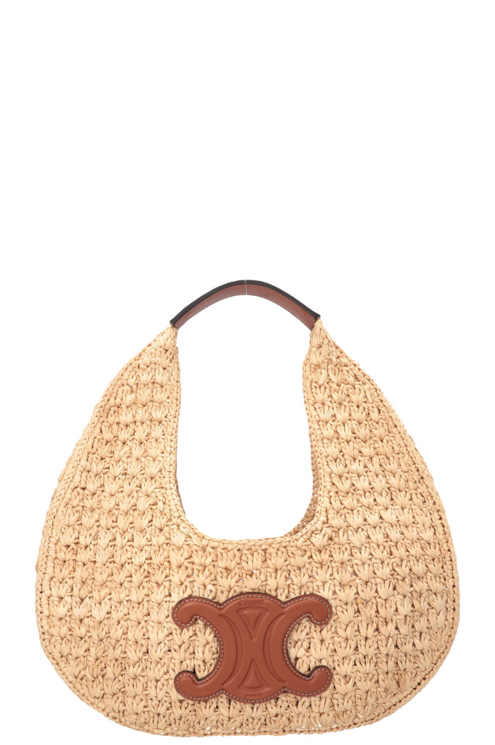 Sac porté épaule CELINE Triomphe en raphia