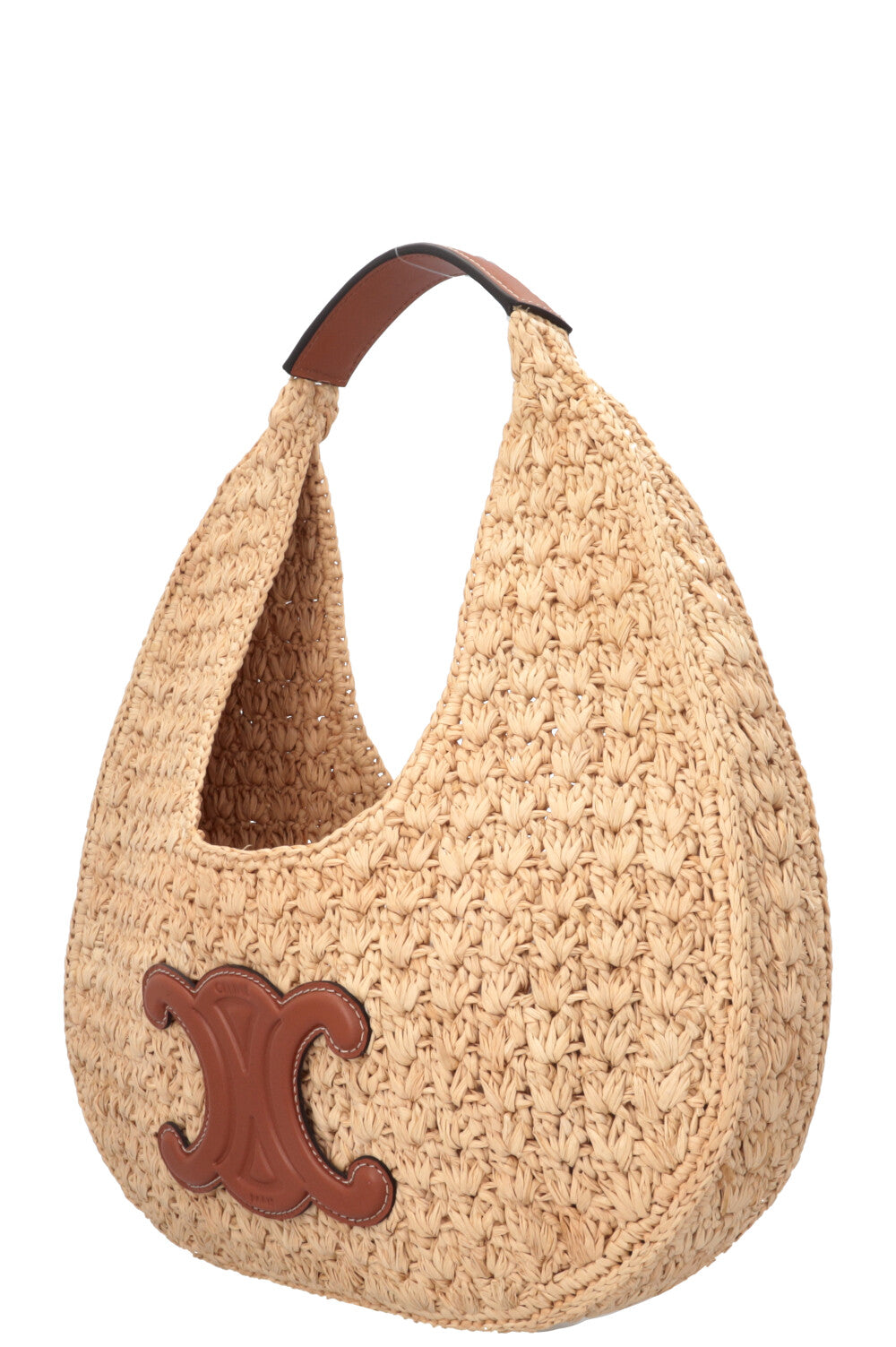 Sac porté épaule CELINE Triomphe en raphia