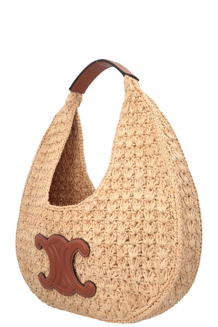 Sac porté épaule CELINE Triomphe en raphia