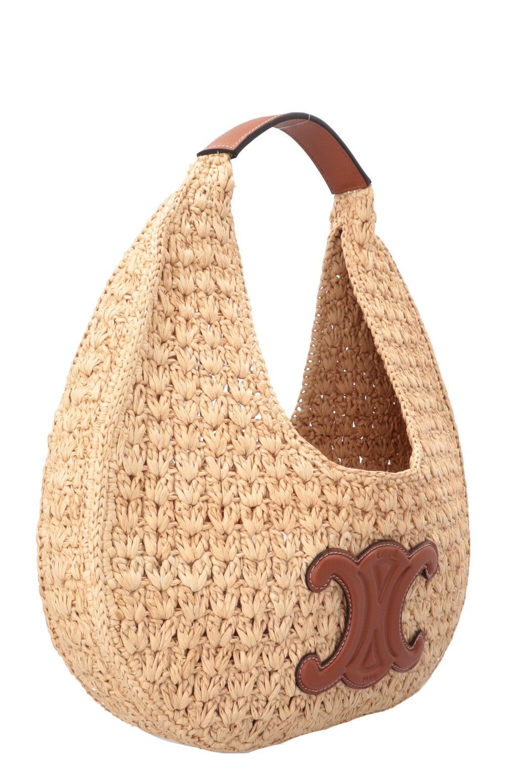 Sac porté épaule CELINE Triomphe en raphia