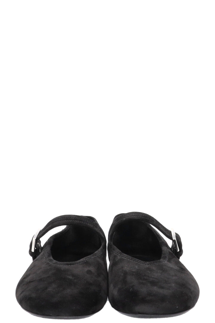 THE ROW Boheme Mary Jane Ballet Flats Suede Black