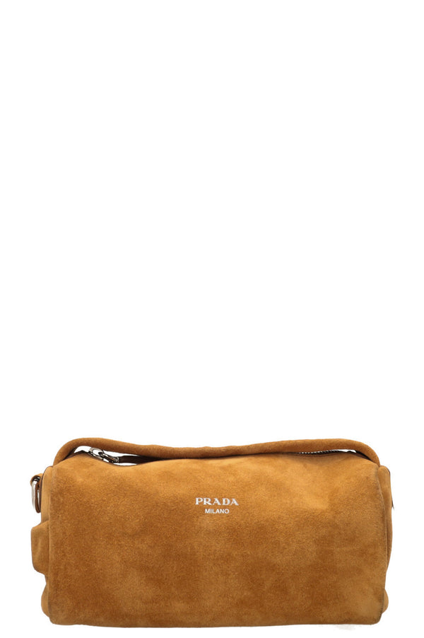 PRADA Shoulder Bag Suede Cinnamon
