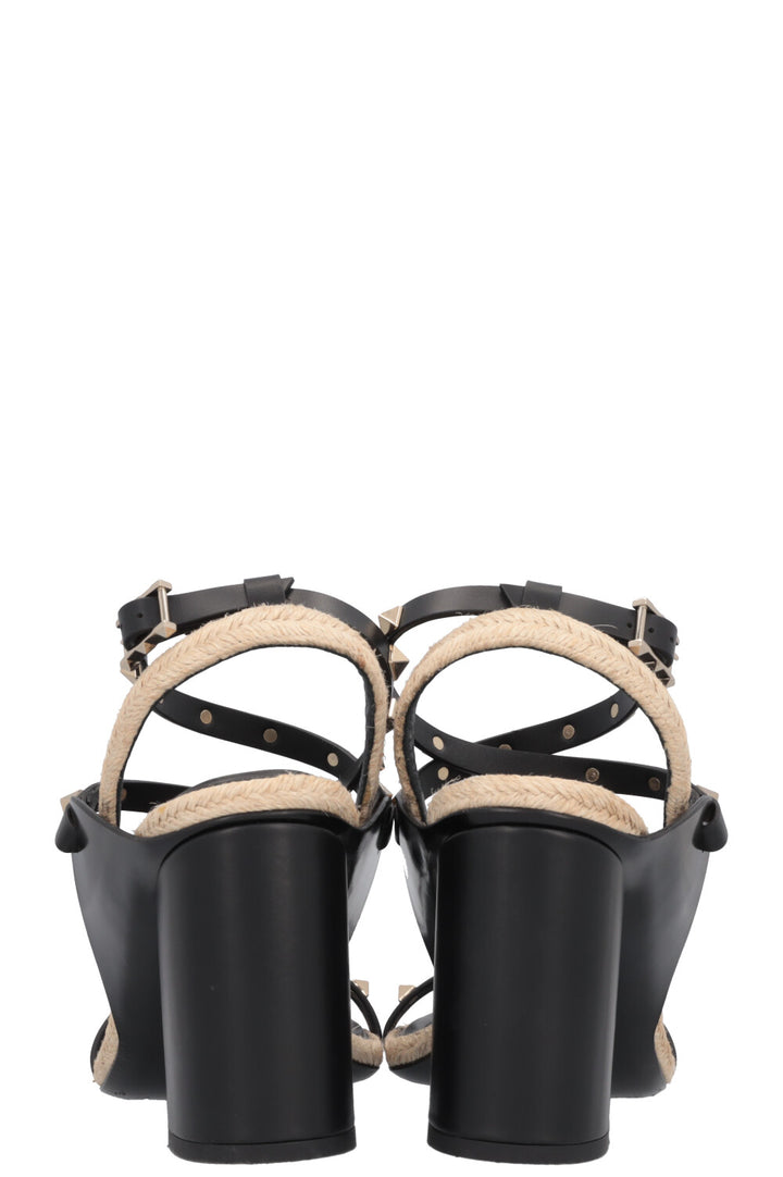 VALENTINO Rockstud Espadrille Heels Black