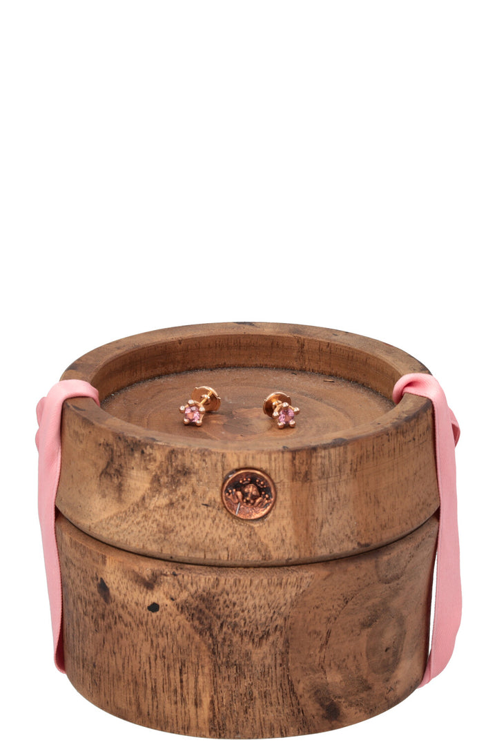 LES MILLIONNAIRES Frog Prince Earrings 18k Rose Gold Pink Sapphire