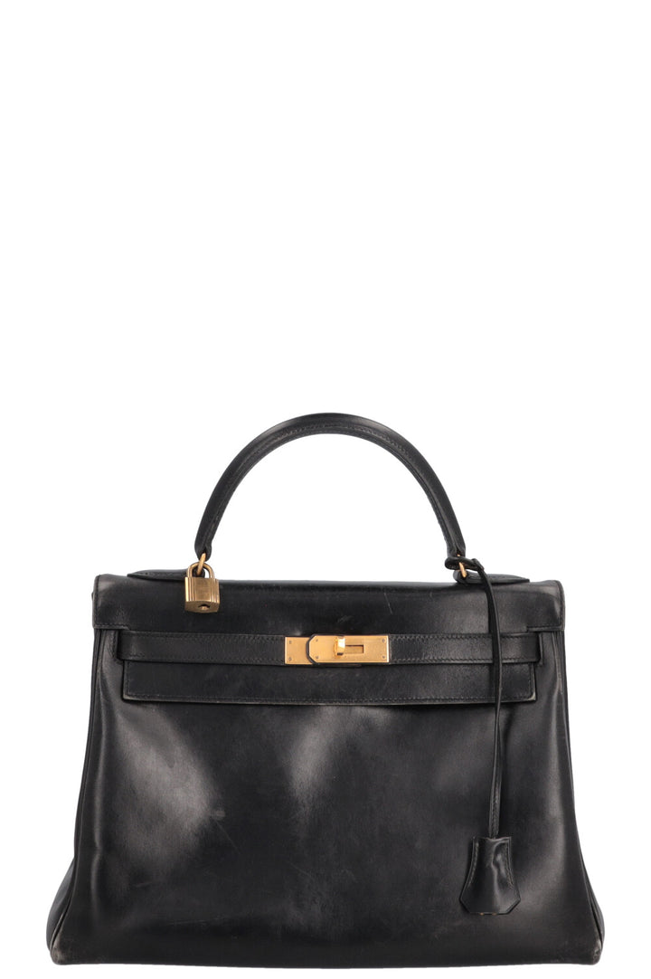 HERMÈS Vintage Kelly 32 Box Black