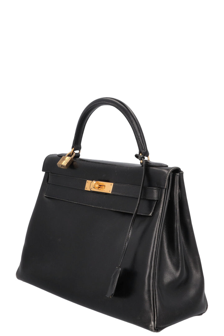 HERMÈS Vintage Kelly 32 Box Black