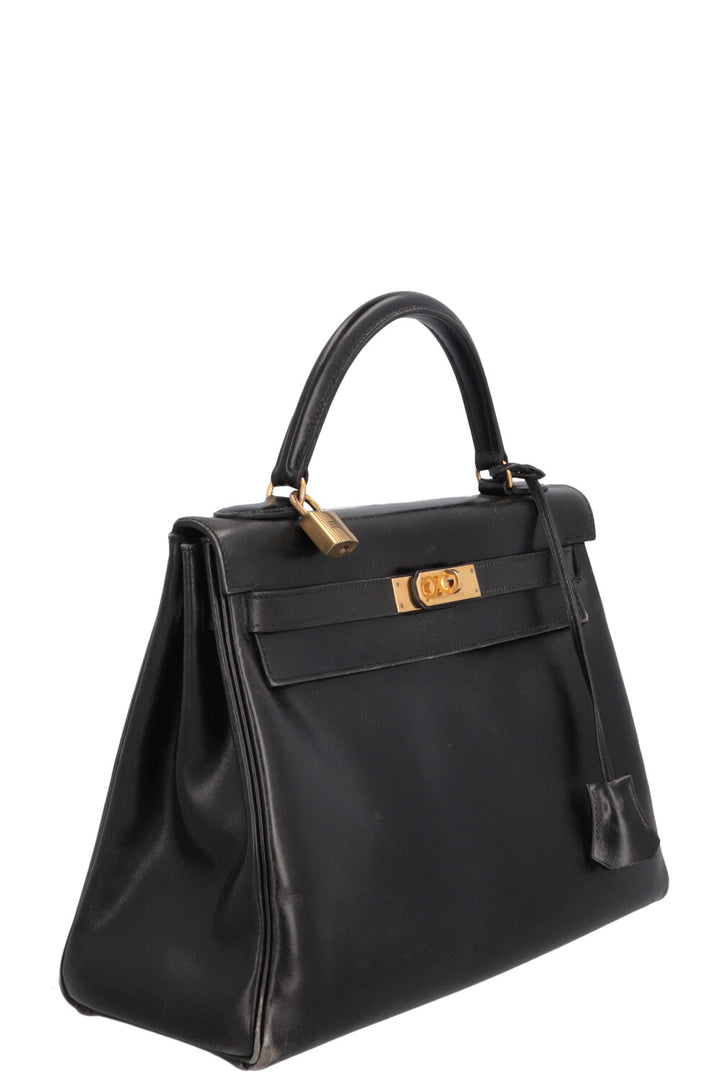 HERMÈS Vintage Kelly 32 Box Black