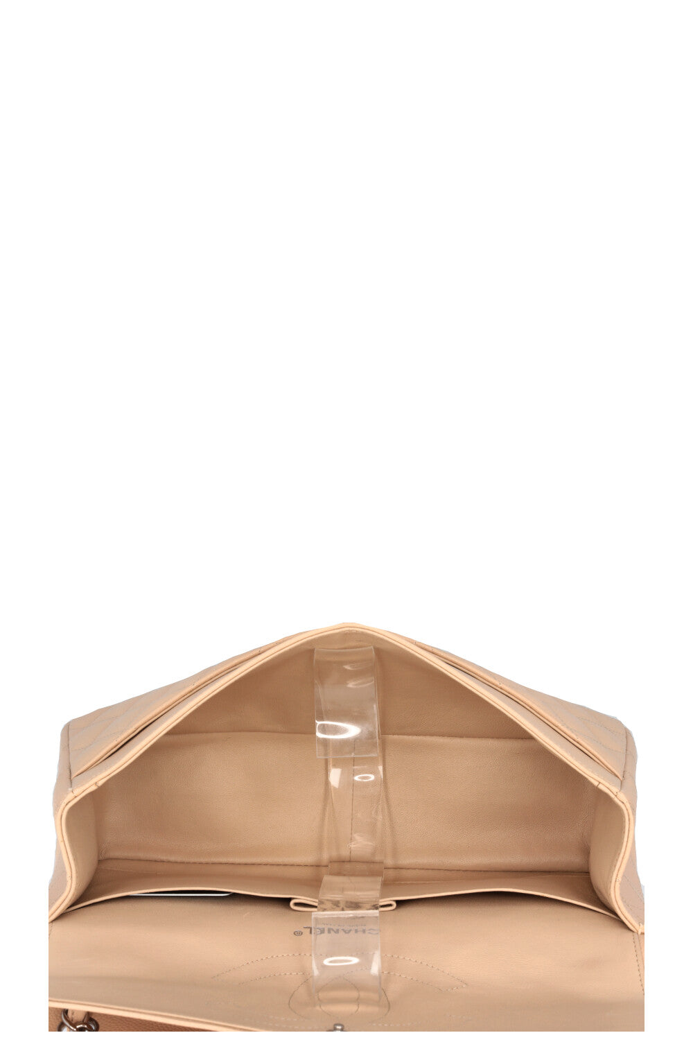 CHANEL Large Double Flap Bag Caviar Beige