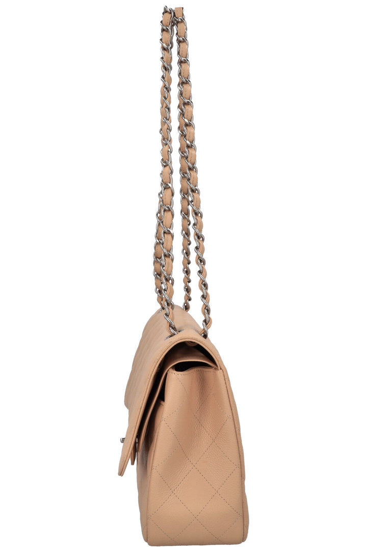 CHANEL Large Double Flap Bag Caviar Beige