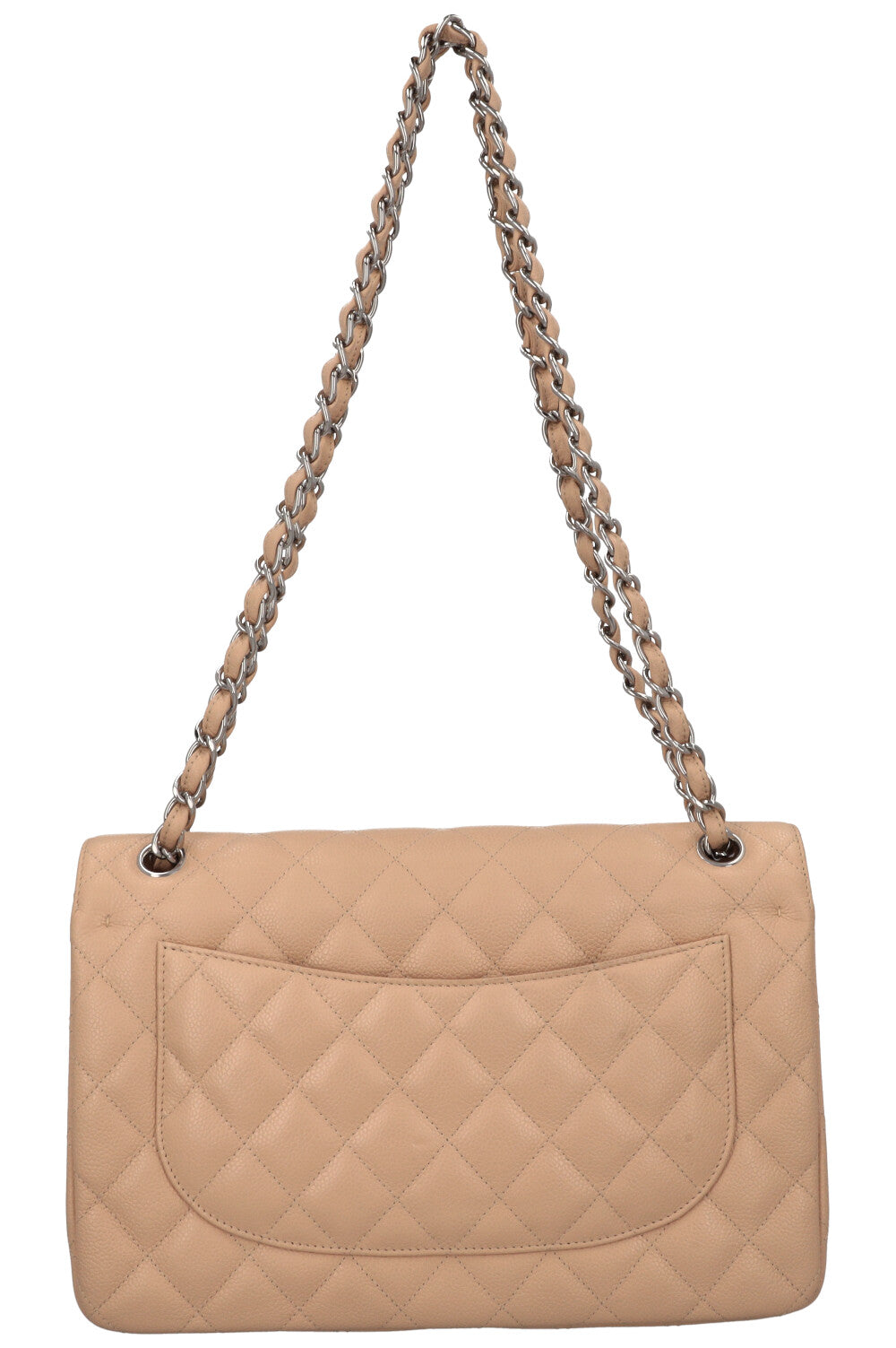 CHANEL Large Double Flap Bag Caviar Beige