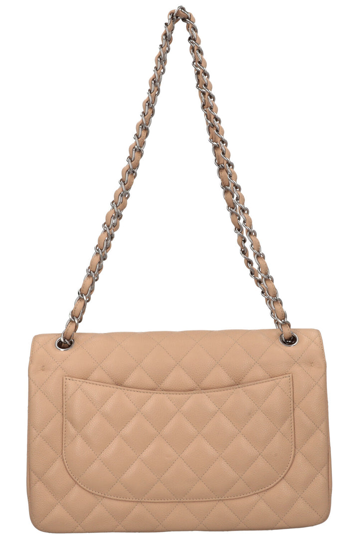 CHANEL Large Double Flap Bag Caviar Beige