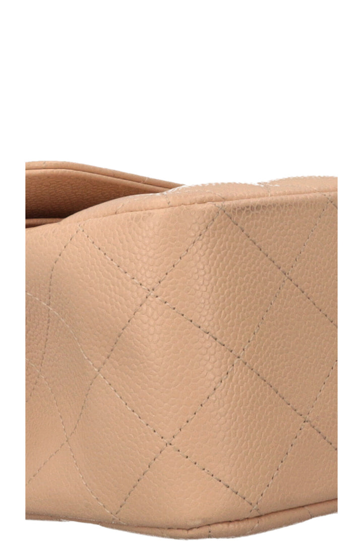 CHANEL Large Double Flap Bag Caviar Beige