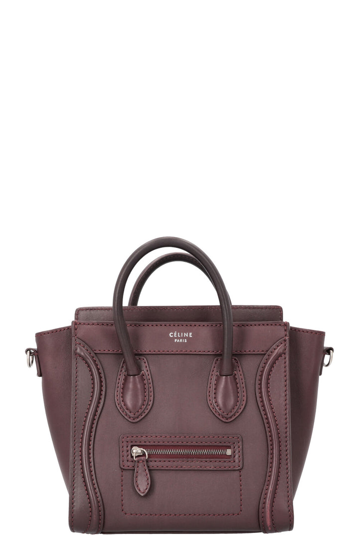 CÉLINE Nano Luggage Crossbody Bag Bordeaux