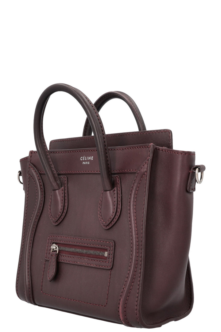 CÉLINE Nano Luggage Crossbody Bag Bordeaux