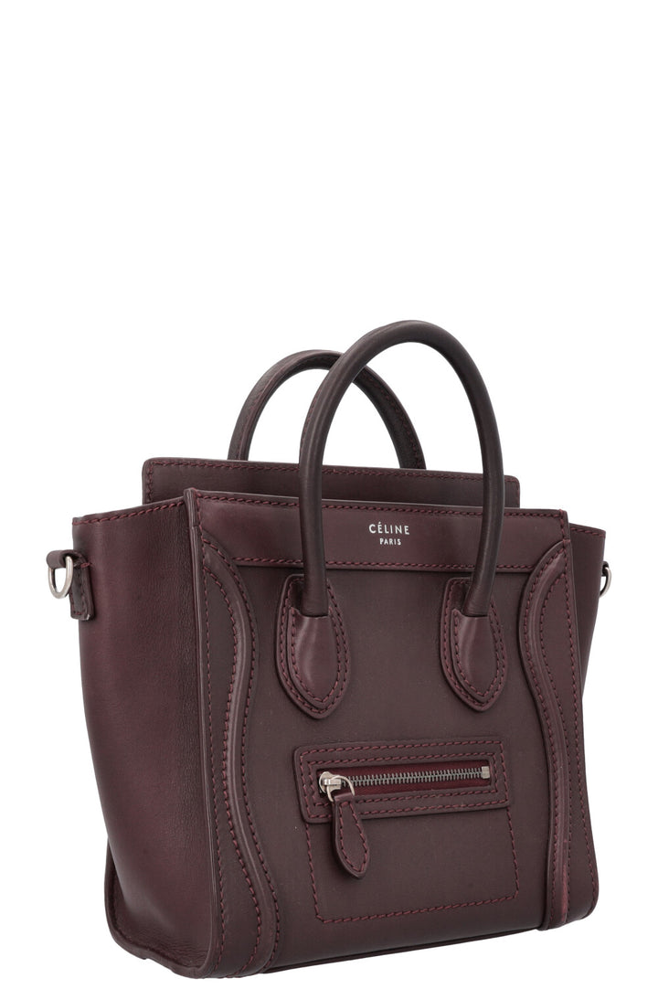 CÉLINE Nano Luggage Crossbody Bag Bordeaux