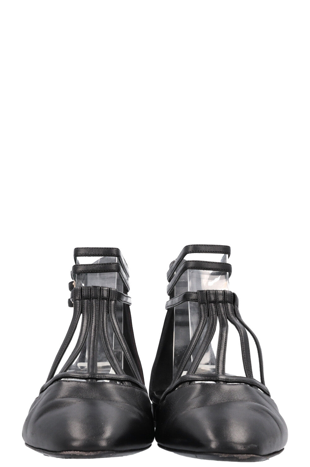 CHANEL 2019 Cut Out Flats Black Leather