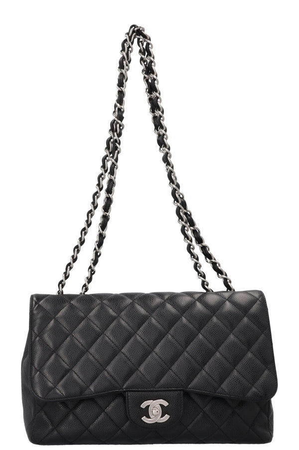 CHANEL Sac à Rabat Unique Caviar Noir