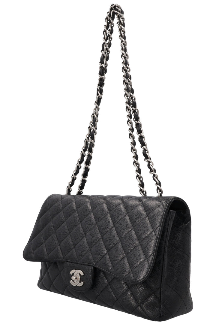 CHANEL Single Flap Bag Caviar Black