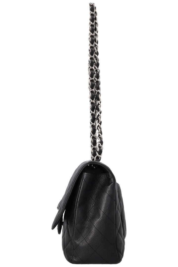 CHANEL Single Flap Bag Caviar Black