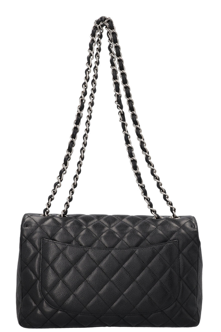 CHANEL Single Flap Bag Caviar Black