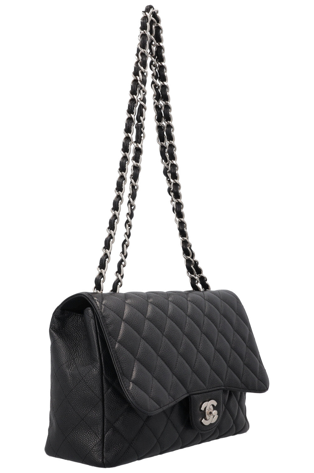 CHANEL Single Flap Bag Caviar Black