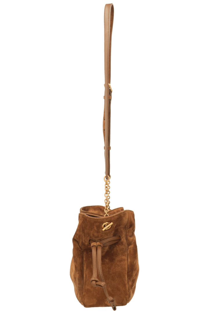 SAINT LAURENT Sac bandoulière Jamie en daim Cognac
