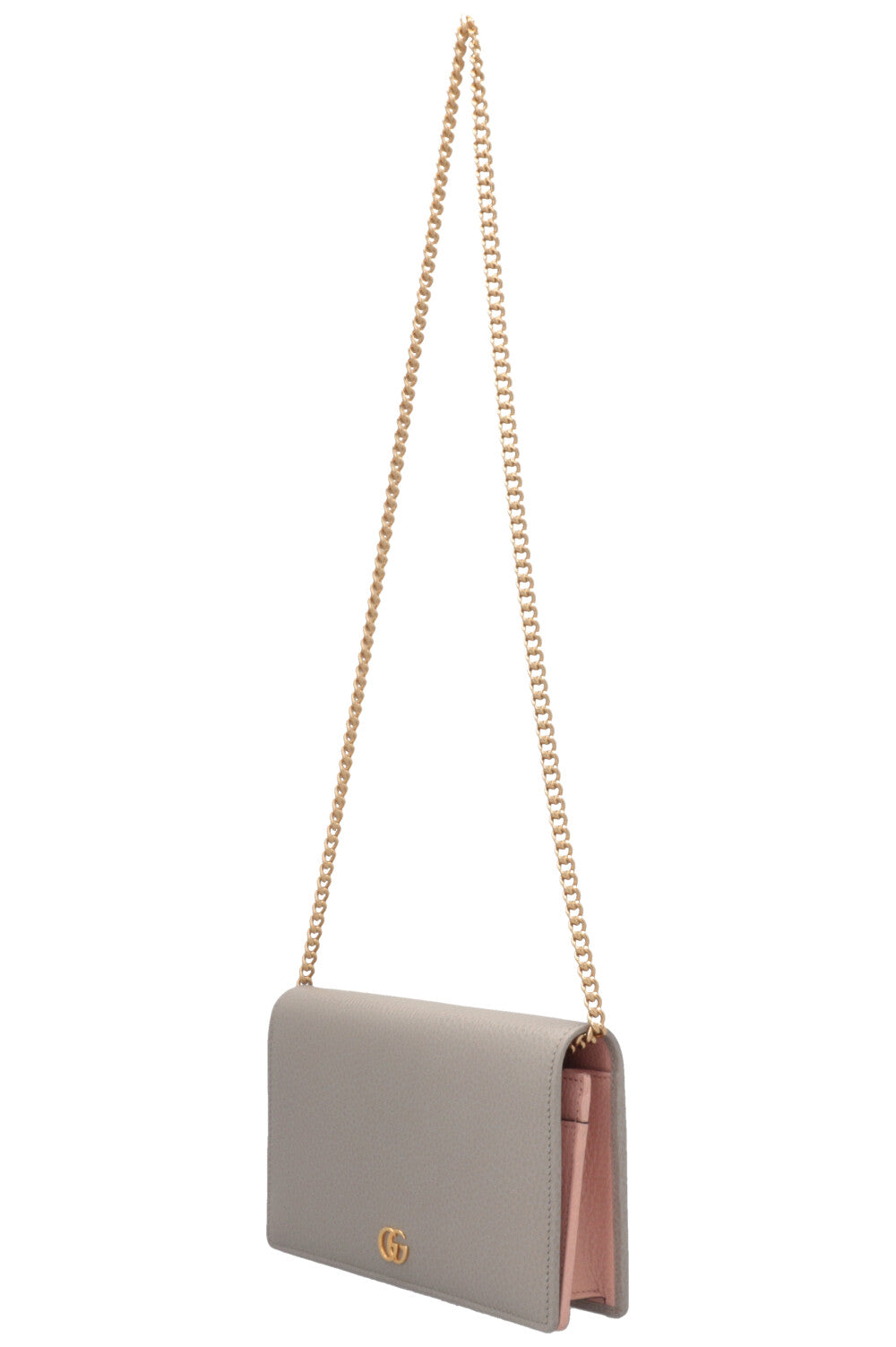 GUCCI Portefeuille chaîne Marmont gris rosé