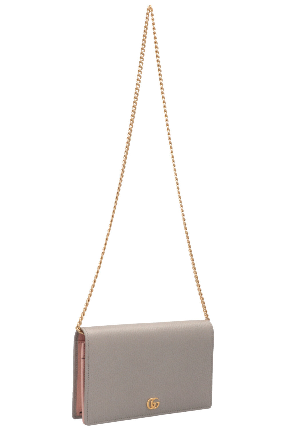 GUCCI Portefeuille chaîne Marmont gris rosé