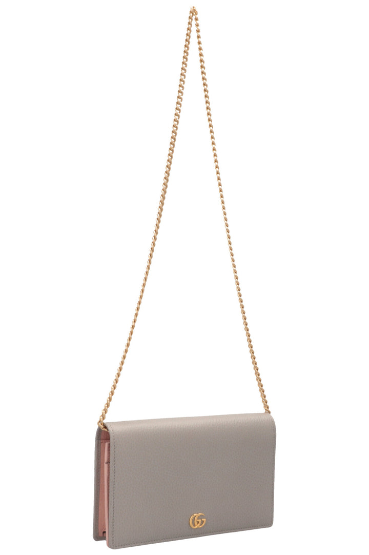 GUCCI Portefeuille chaîne Marmont gris rosé