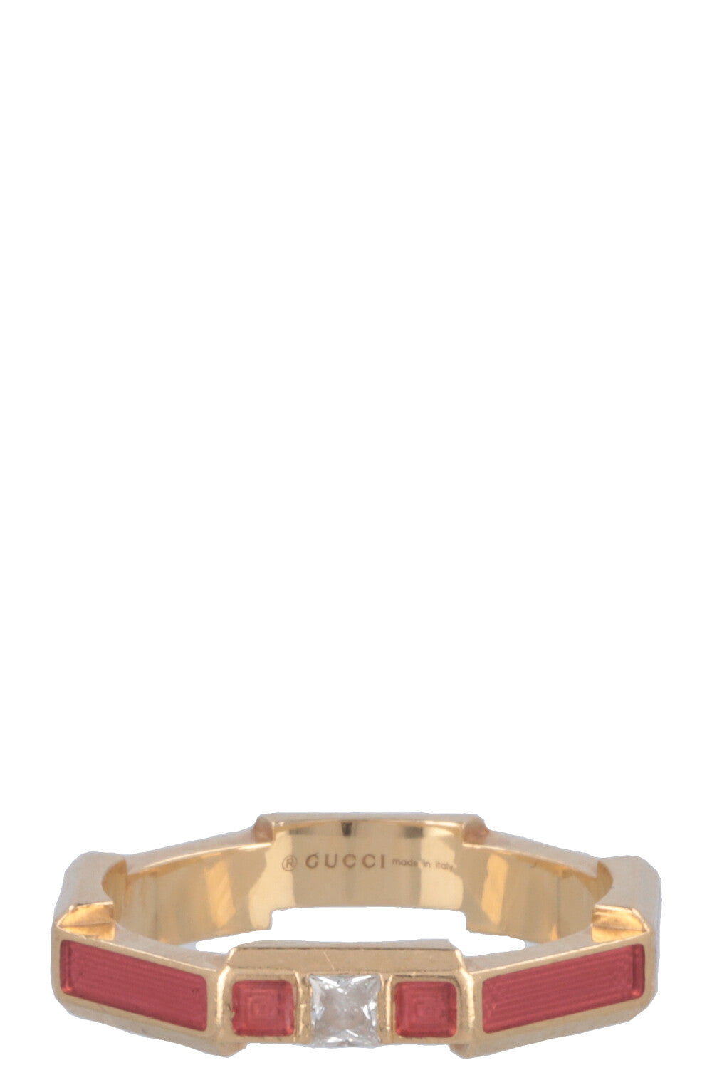 GUCCI Link To Love Ring Diamond 18k Yellow Gold Pink