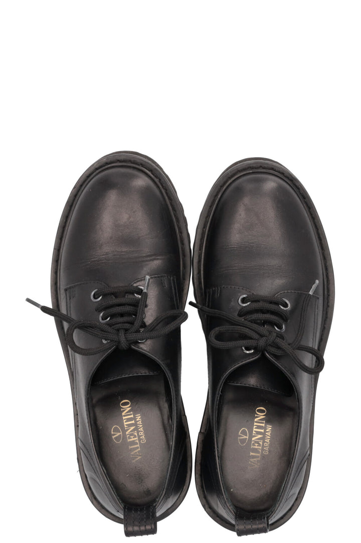 VALENTINO Lace Up Loafers Black
