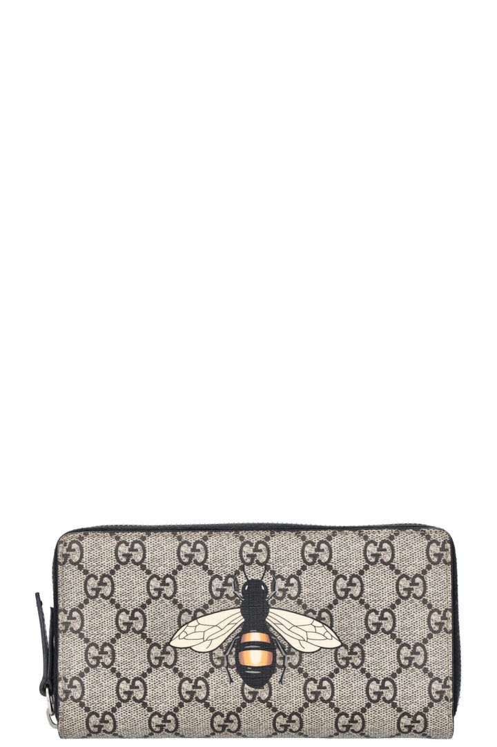 GUCCI Zip Around Wallet Bee GG Supreme